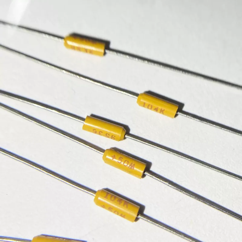 10-100pcs MALLORY 50V0.1UF 104K Axial Bullet Electric Wood Tantalum Capacitors from Moroley, USA