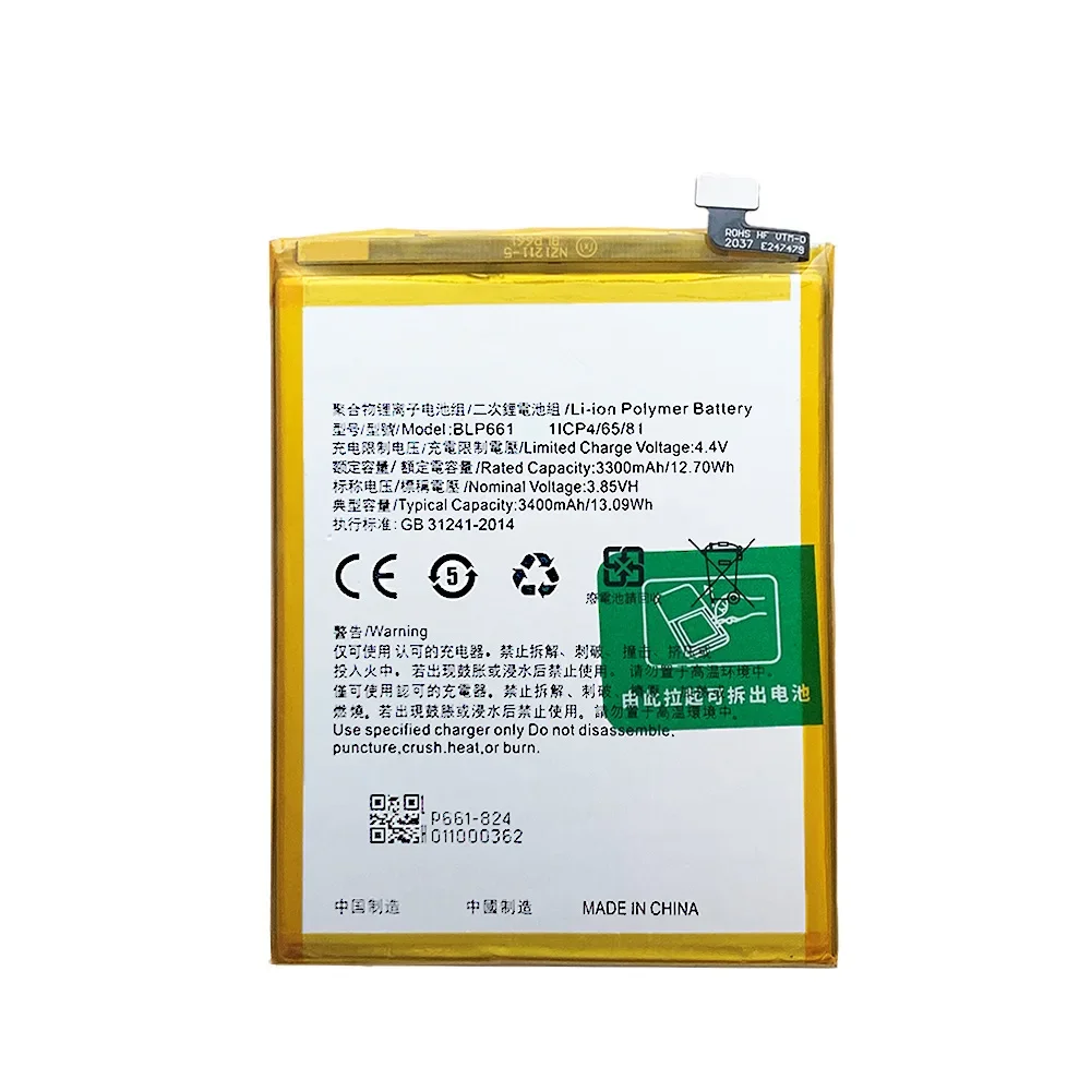 BLP661  Replacement Battery For OPPO A3 A3m F7 CPH1821 Realme 1 Mobile Phone Built-in New Large Capacity 3400mAh bateria