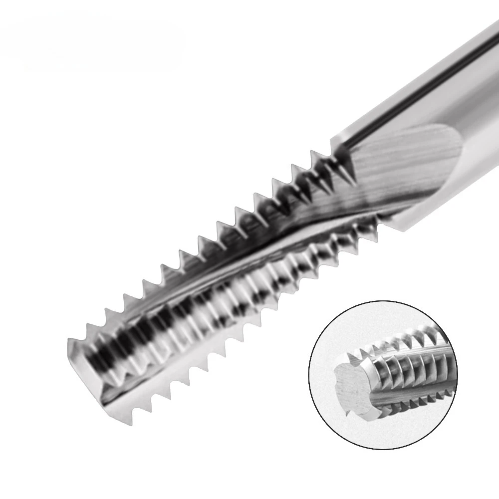 Full Teeth Thread Mill 65° Tungsten Steel - High Hard Alloy M3-M20 Special Cutter for Copper/Aluminum (10-Pack)