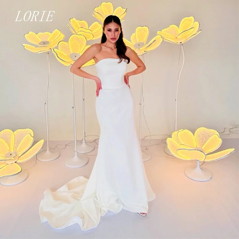 

LORIE Classical Mermaid Wedding Dress Sleeveless Bridal Dresses Simple Strapless Wedding Gown Customized 2026