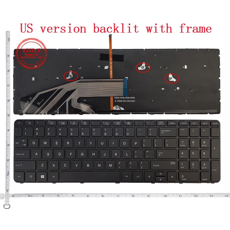 GZEELE New US Laptop Keyboard For HP ProBook 450 G3 455 G3 470 G3 650 G2 650 G3 655 G2 455 G4 470 G4 450 G4 HSTNN-Q03C