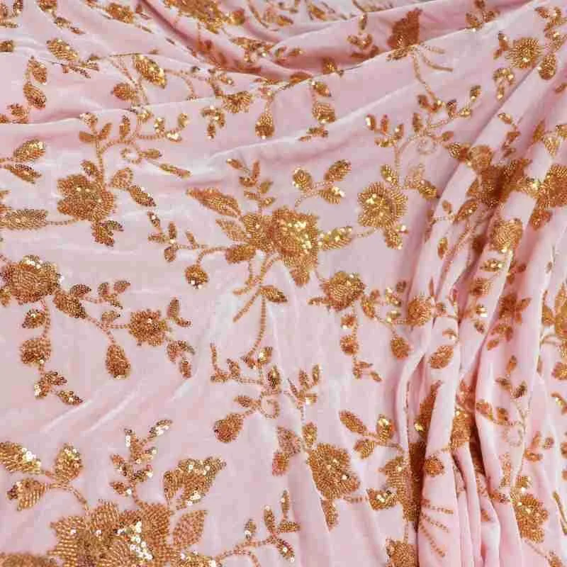 

Silk fabric three-dimensional flower bead tube sequin embroidery windbreaker wedding dress women's clothing