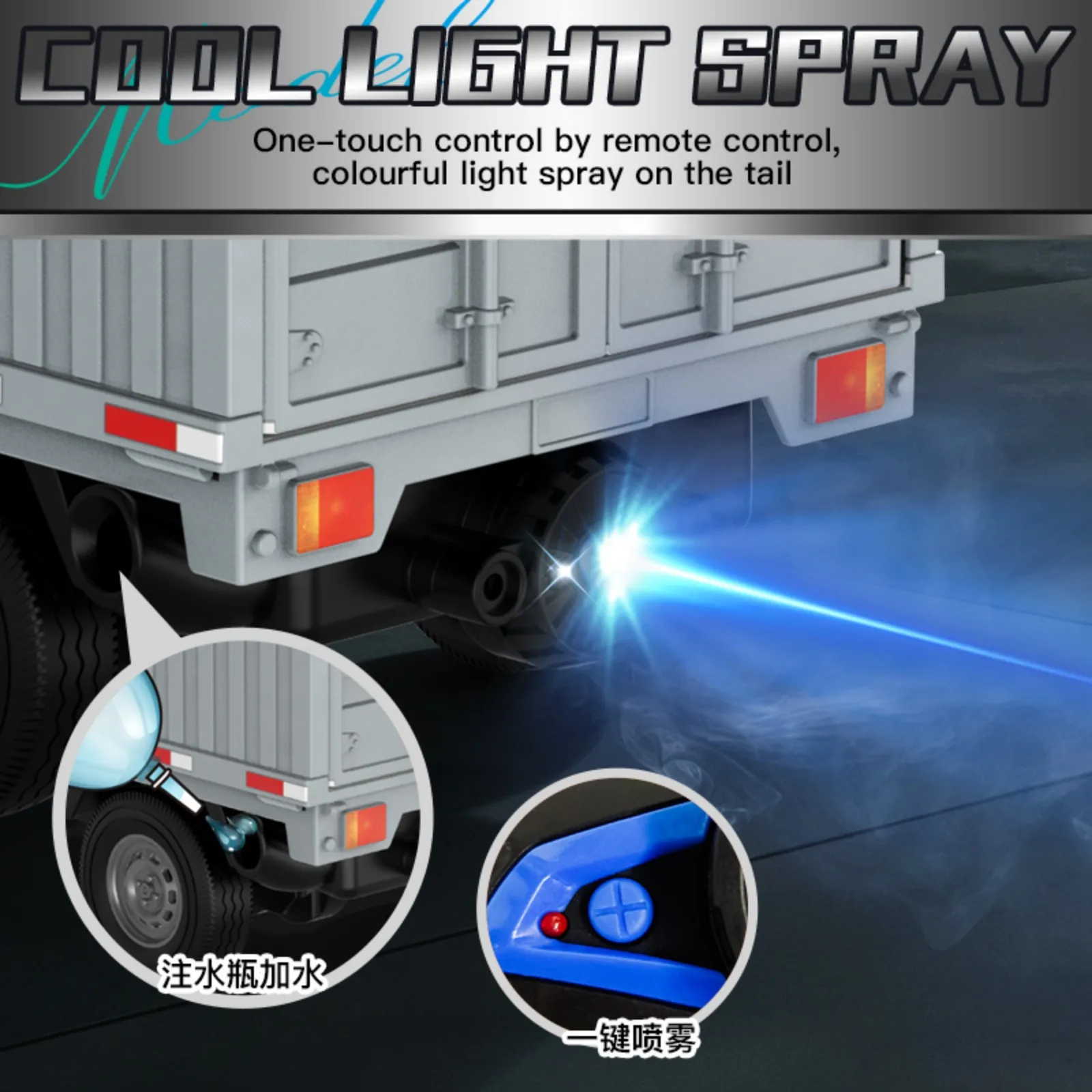 KF21 1:16 2,4 GHz afstandsbediening auto simuleert drift- en klimwagens met spray en LED-lichtbelasting Elektrisch speelgoed voor kinderen