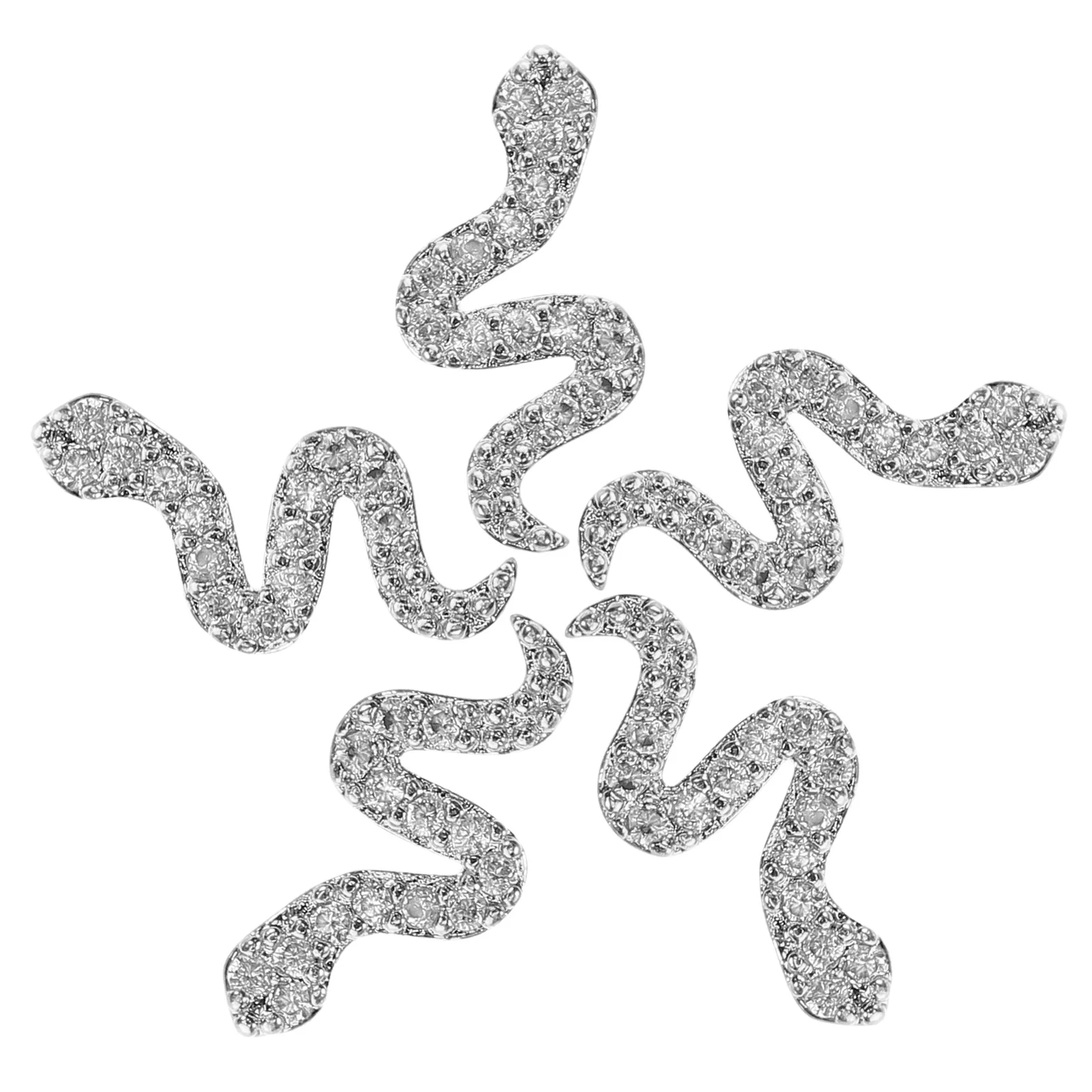 

5Pcs Snake Nail Art Charms 3D Metal Rhinestones Gothic Alloy Animal Jewelry for DIY Manicure Retro Nail Design Supplies