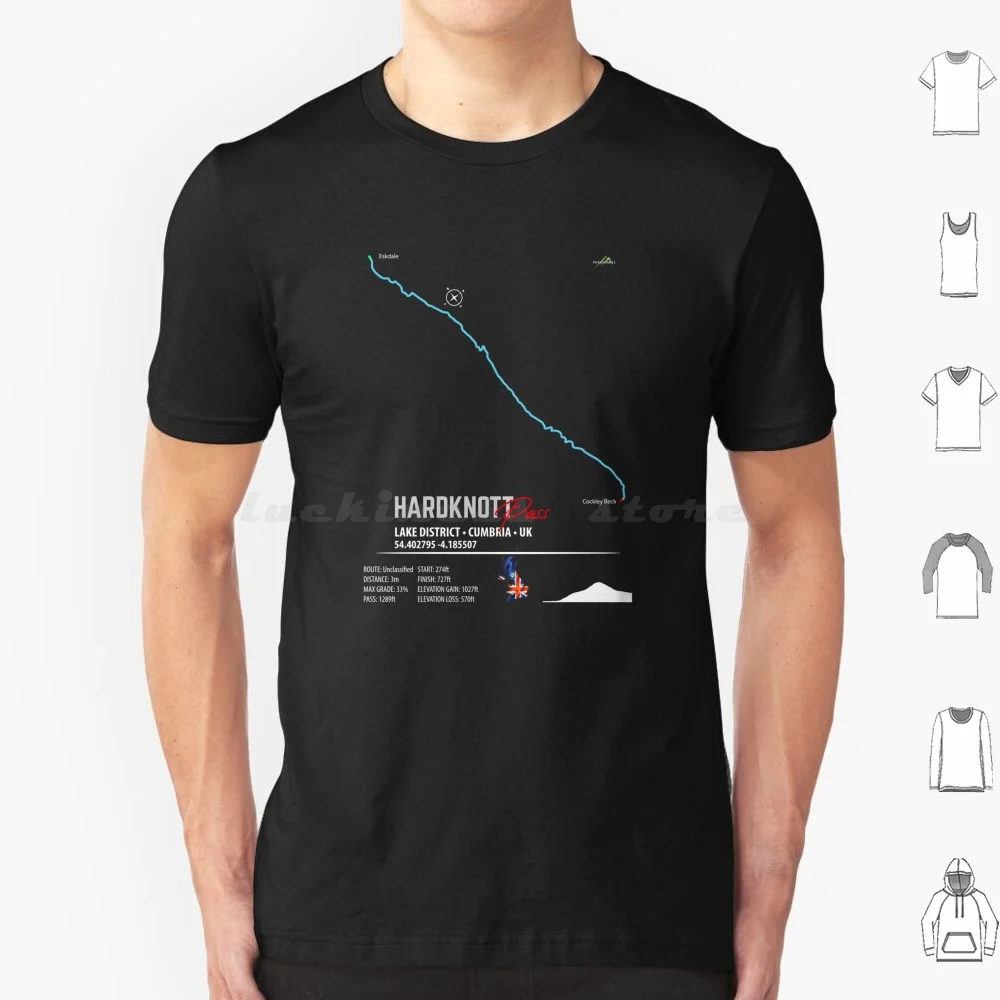 Hardknott Pass Lake District England Route & Sticker T Shirt 6xl Cotton Cool Tee Hardknott Pass England Lake District