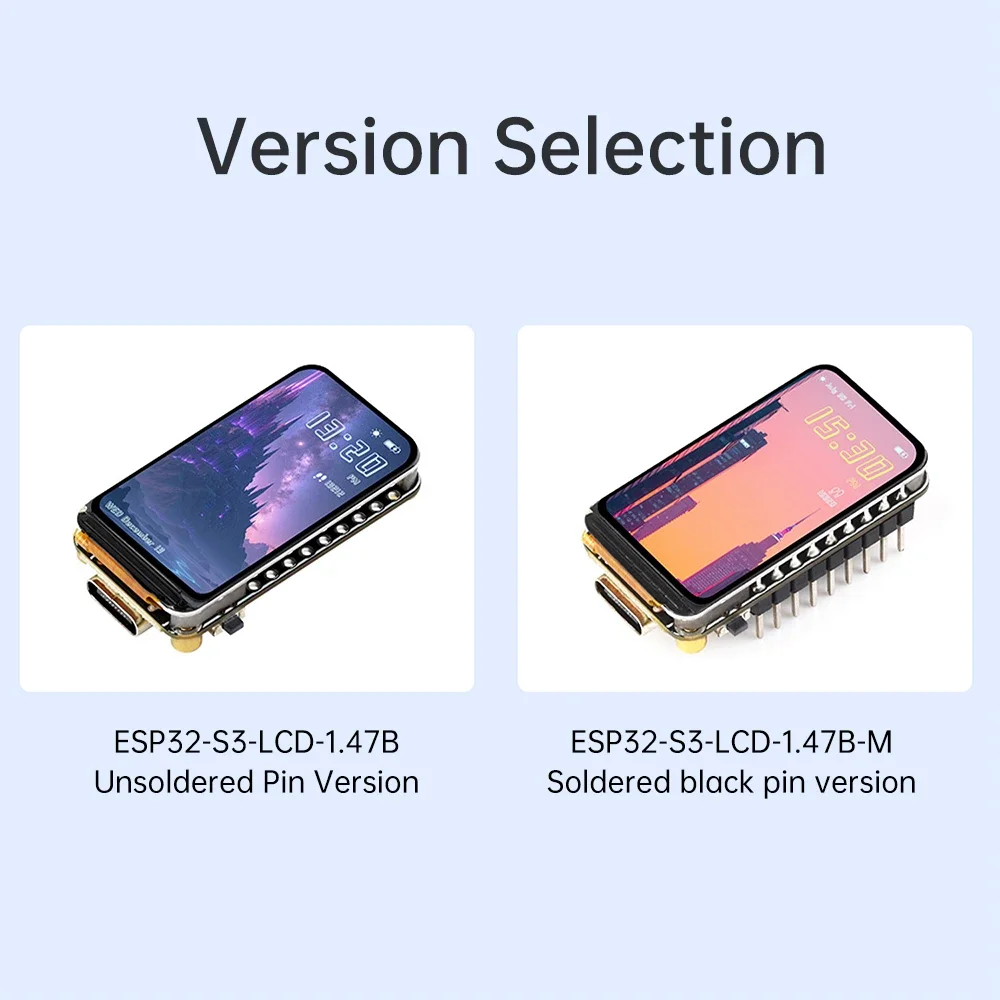 ESP32-S3 Papan Pengembangan Layar LCD 1.47 Inci Papan Pengembangan Wifi Bluetooth Resolusi 172 × 320 Prosesor Dual Core Tipe C