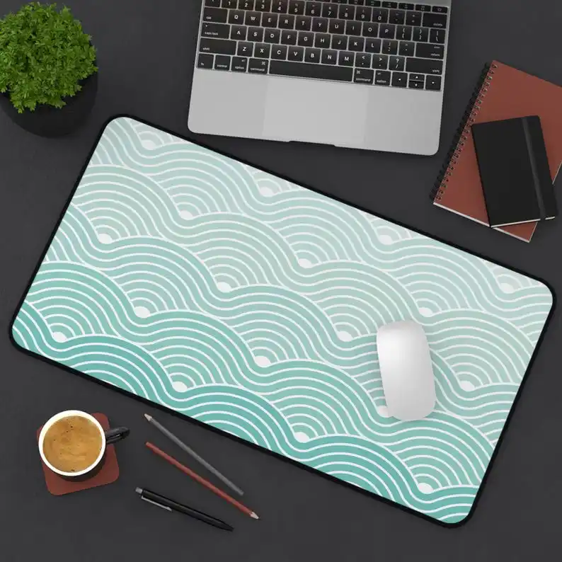 

Quiet Wave Mat ， Ocean-themed Mouse Pad ，Home Office Decor | Gift for Remote Workers ，XXL Desk Accessories with Wave Design