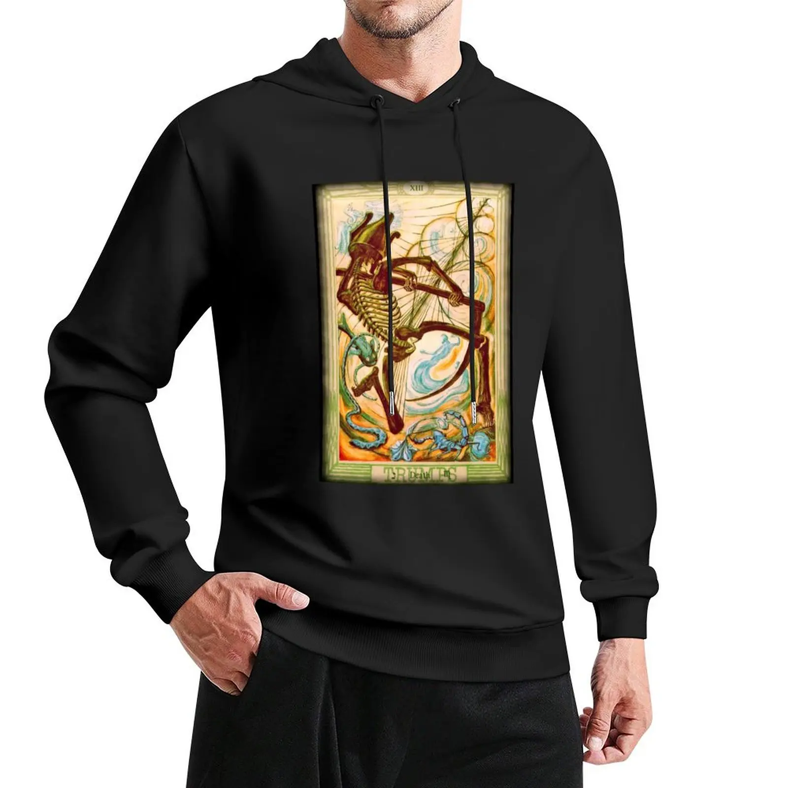 

Thoth Tarot - XIII - Death. Pullover Hoodie clothes for men korean autumn clothes streetwear men hoodie streetwear