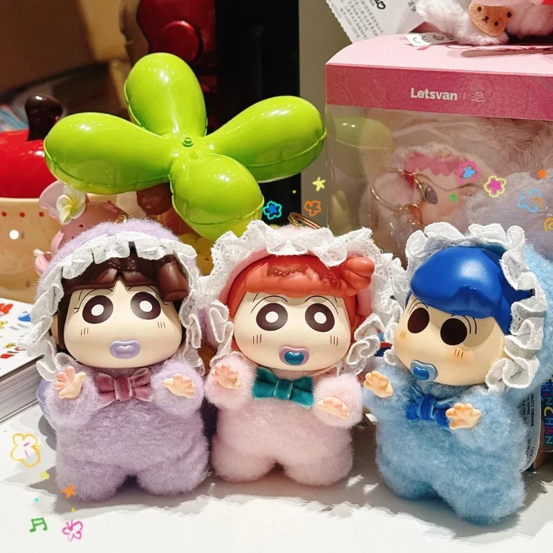 Crayon Shin-Chan Baby Serie Vinyl Plüsch Blind Box Niedliche Anime Charakter Puppe Desktop Trendy Ornament Cartoon Spielzeug Überraschung Geschenk
