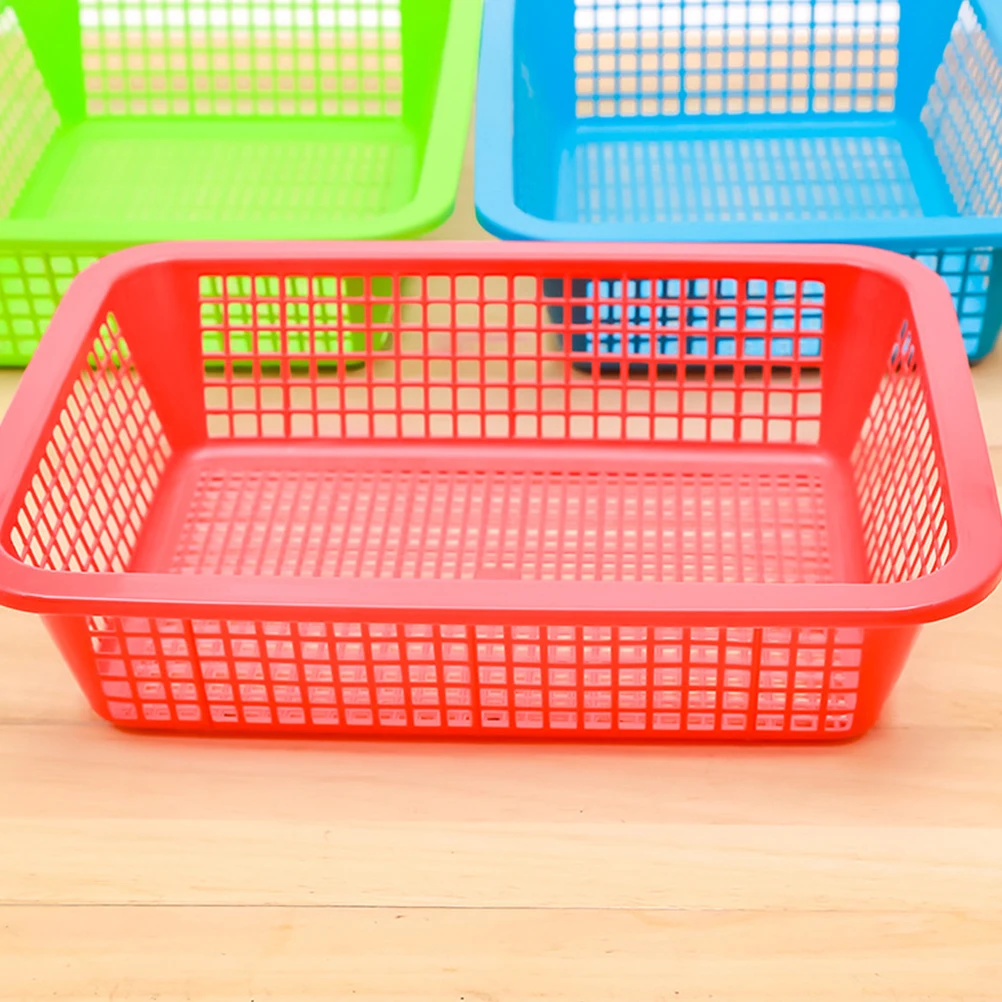 

12Pcs Portable Plastic Baskets Storage Organizer for Fruit Vegetable Fast Food Home Kitchen Use Storage Basket