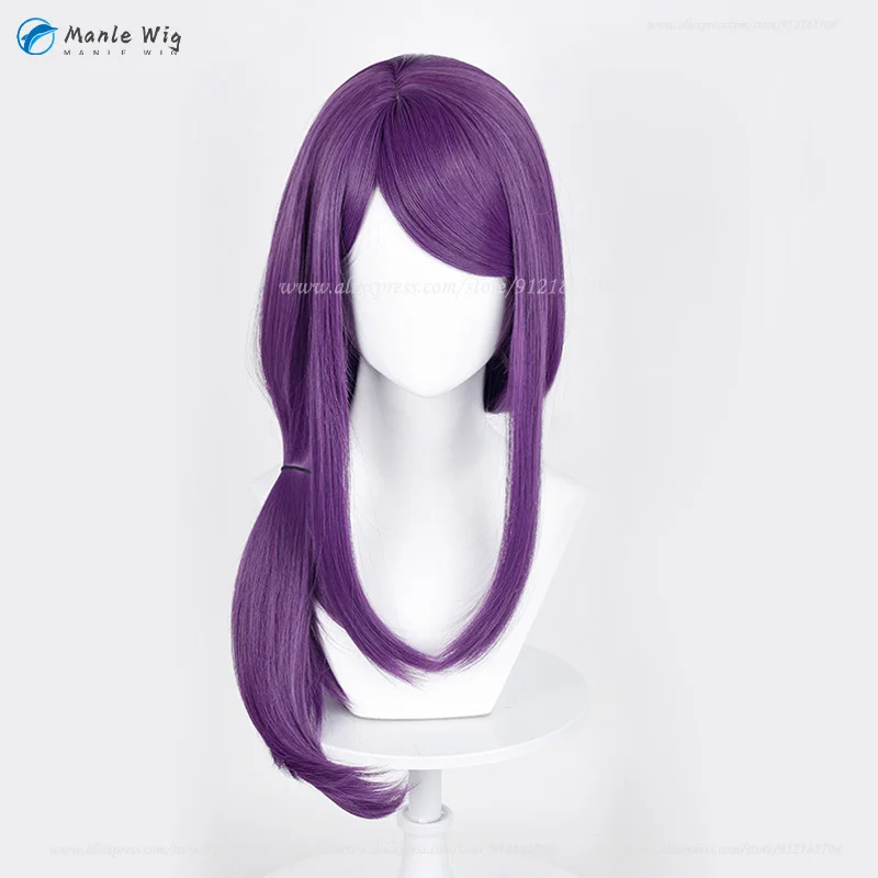 Peruca de Cosplay Kamishiro Rize para Mulher, Resistente ao Calor, Sintético, Roxo, Perucas Anime, Boné, Alta Qualidade, 70cm