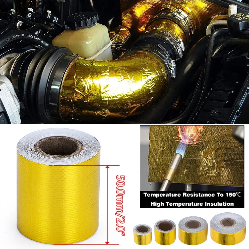 1pc 2inch 5/10M Exhaust Systems Automobiles Motorcycles Car Cheap Exhausts Systems High Quality Automobiles Exhaust System Tape