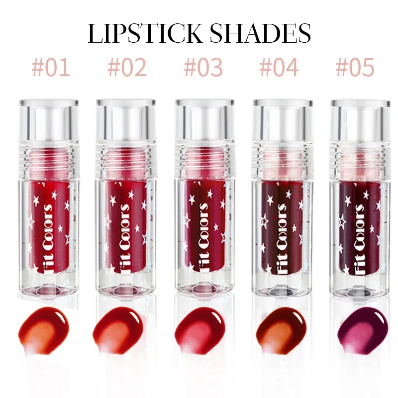 5 Colors Mirror Lip Glaze High Gloss Moisturizing Sexy Red Lip Tint Lipstick Makeup Long Lasting Color Non-stick Cup Lip Gloss