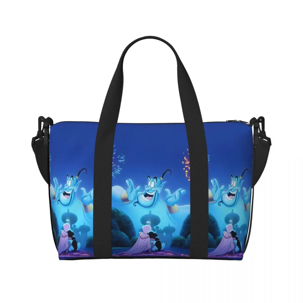 

Женская пляжная большая сумка Aladdin на заказ, очень большая спортивная ручная кладь, аниме, дорожные сумки для покупок