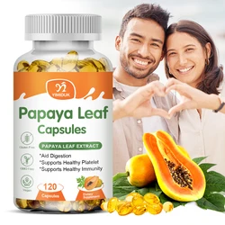 Papaya Leaf Extract Capsules Digestive Enzymes Bone Marrow & Spleen Support Healthy Platelets Immune Gut Health