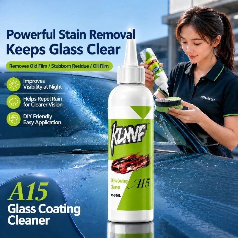 Glass Coating Remover Polishing Agent, for Car Windows Rearview Mirrors, Remove Oil Film Water Spots Stubborn Stains Auto Glass
