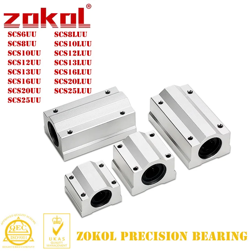 

SCS6/8/10/12/13/16/20/25LUU Steel Cage Motion Slide Units Linear Ball Bearing Block Cnc Router 3D Printer Parts