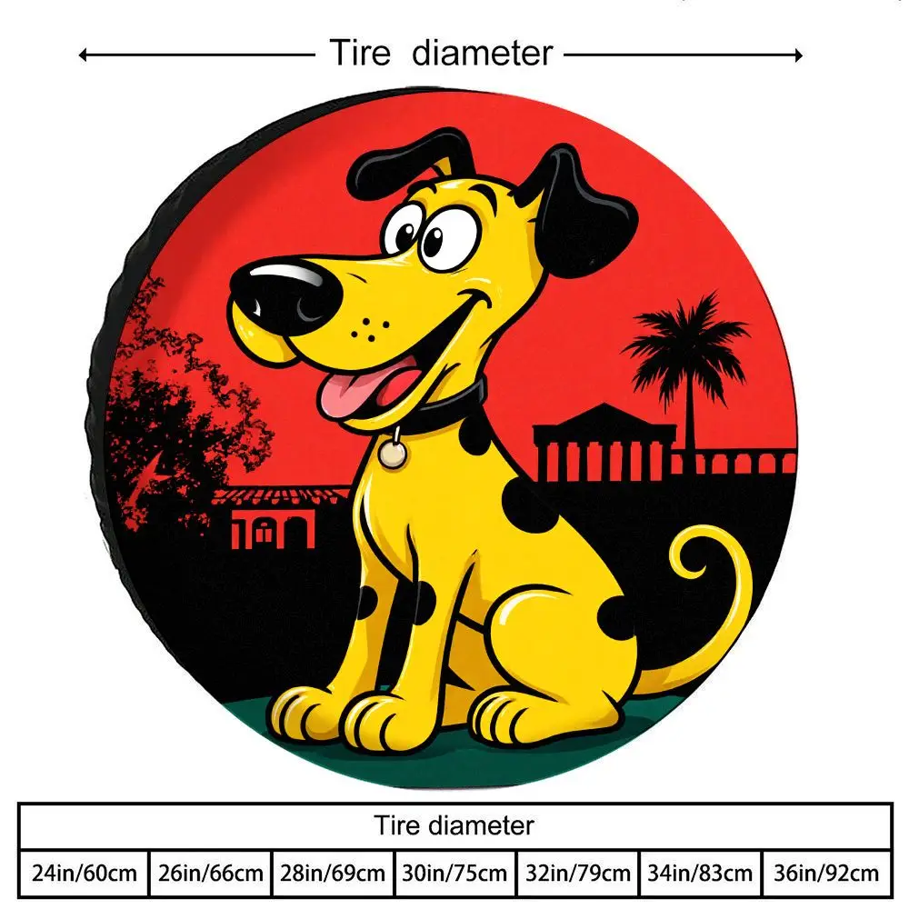 Fit Retro Dalmatian Dog Tire Cover For RV SUV Truck Spare Wheel - Heavy-Duty Polyester Spare Tire Case With Cute Puppy Print, Fo
