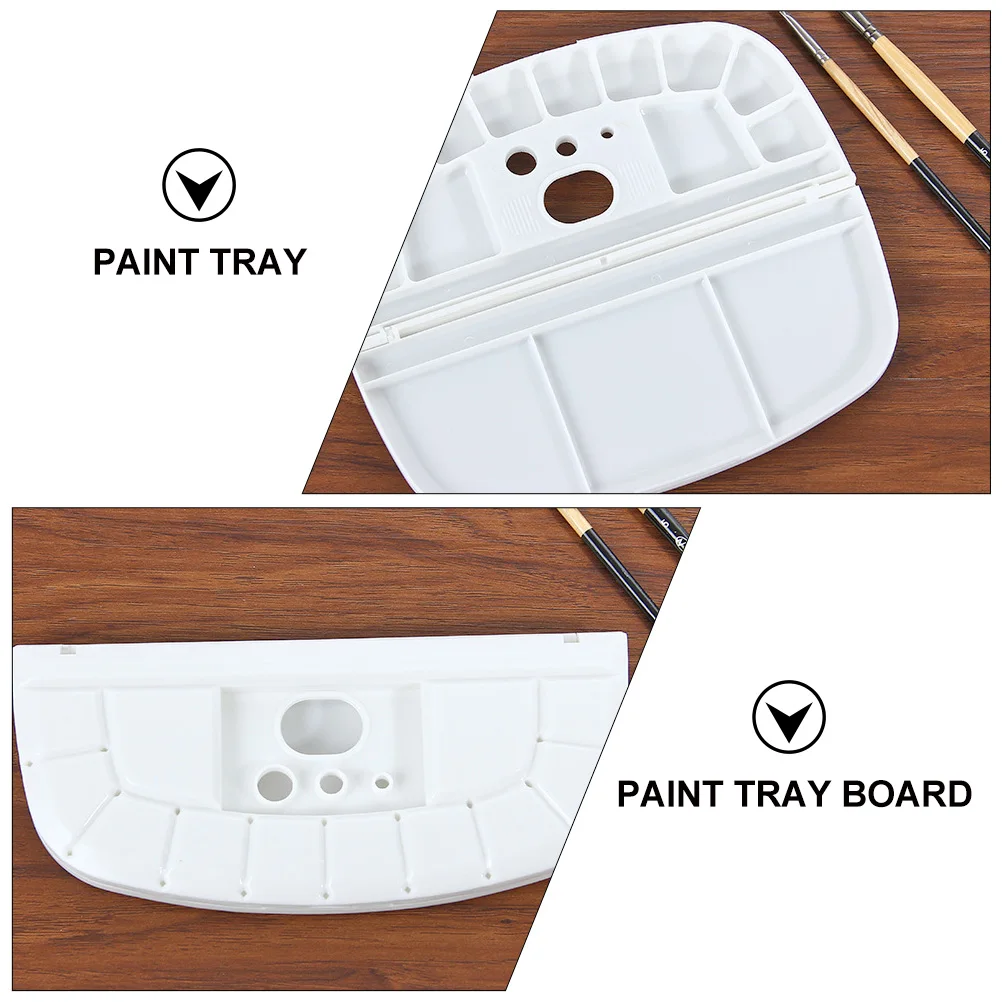 

2 Pcs Palette Paint Box Mixing Tray Accessory Clamshell Board for Student Pp Handhold Tool