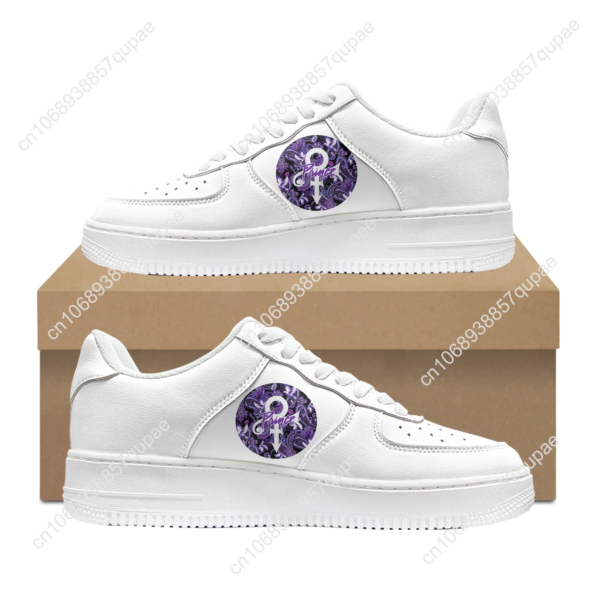 Prince Rogers Nelson Purple Rain AF Basketball Mens Womens Sports Running Flats Force Sneakers Lace Up Mesh Custom Shoe DIY