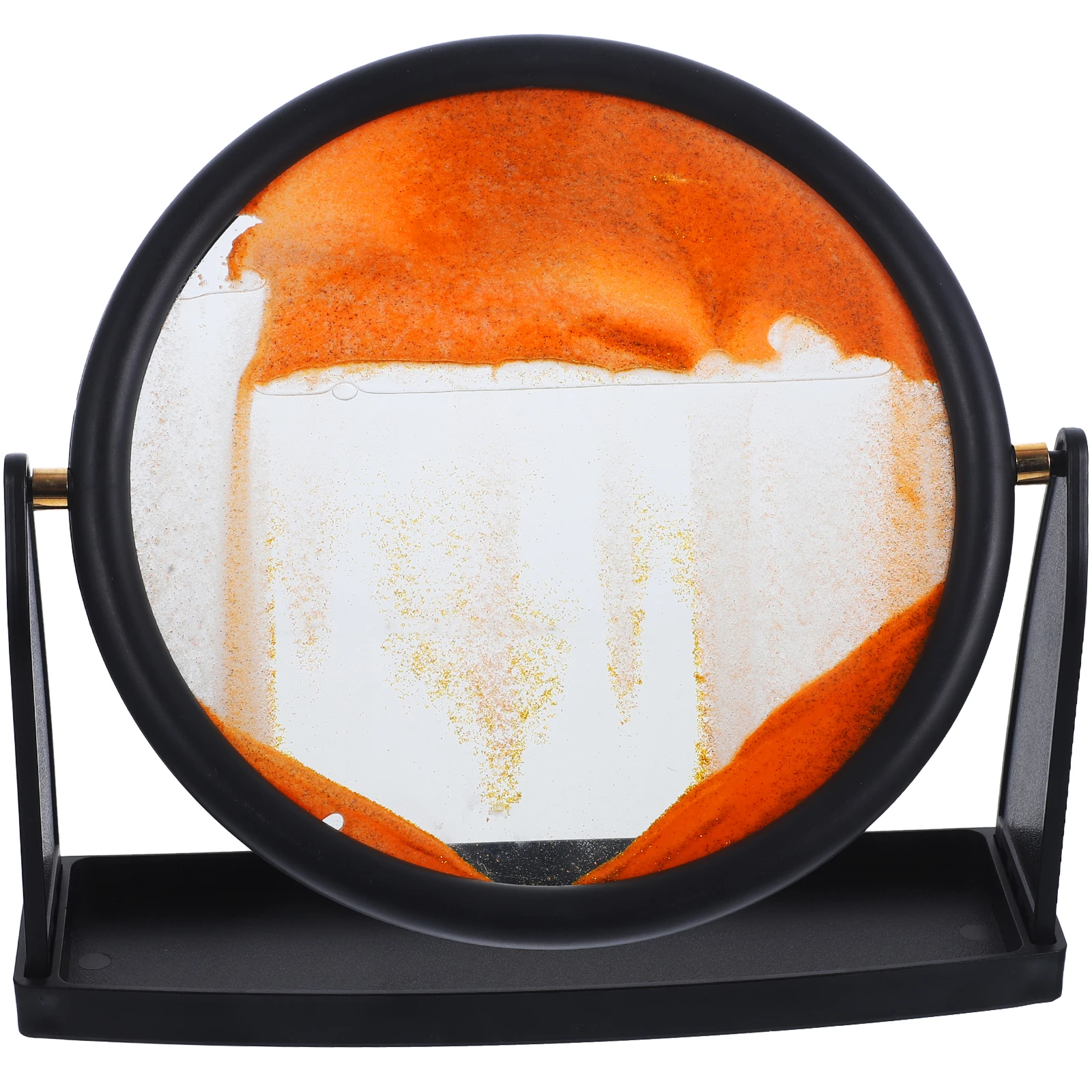 

Quicksand Painting Ornaments High Transparent Glass Scratch Resistant Round Edge Desktop Toys 3D Lamp Moving Decor Hourglass