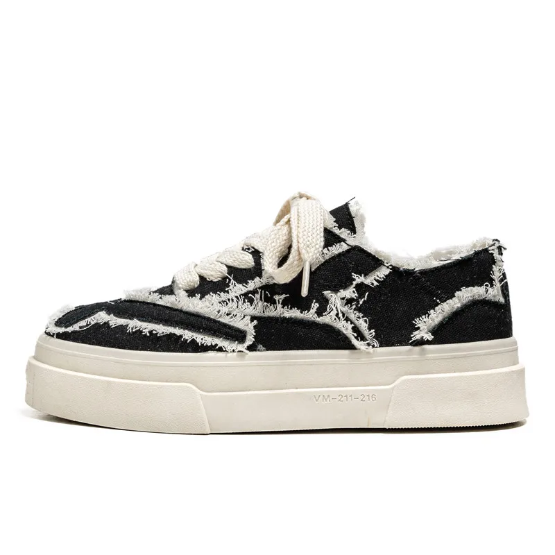

Men's motorcycle shoes, thick soled denim board shoes, popular skateboarding shoes, student shoes