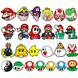 2024New 25Pcs/set Super mario shoes Charms Slippers Decorative Accessories Shoes Flower Sandals Ornaments Shoe Decoration Buckle