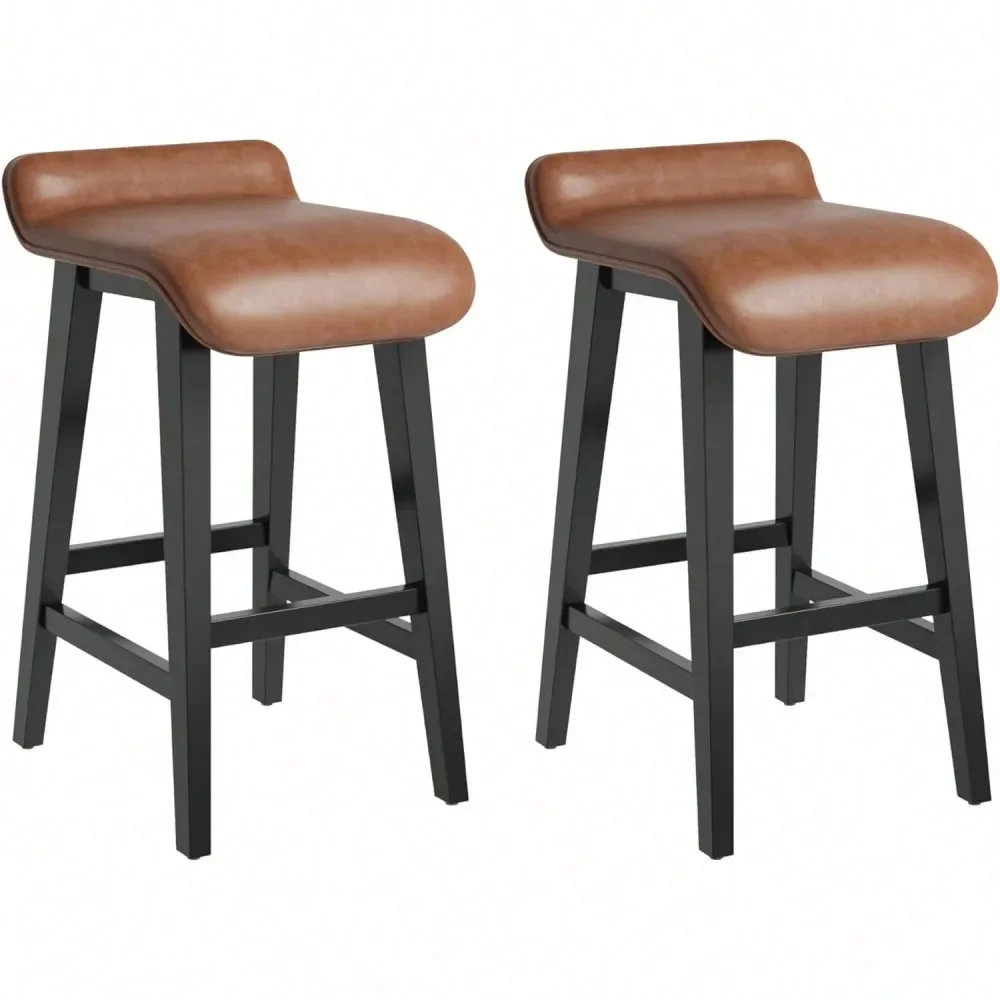 

Bar Stools Sillas Para Barra AltaBar Stools Set Of 2 Or 4, Counter Height Bar Stools With Solid Wood Frame And Wide PU Leather H