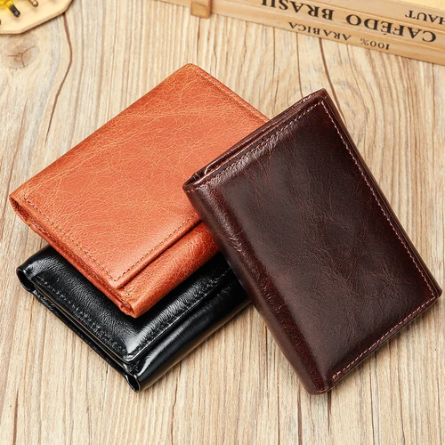 Imagen 2 del producto Carteras WESTAL con bloqueo RFID para hombre, billetera de cuero genuino para hombre con tarjetero con bolsillo para monedas y ranuras para tarjetas Muliti, monedero 1134