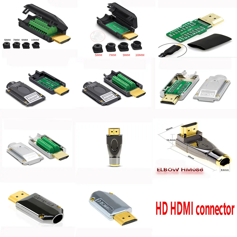 1Pcs HDMI-Compatible 2.0 high-definition head Connector Solderless / Soldering Modular Computer TV Video Plug DIY