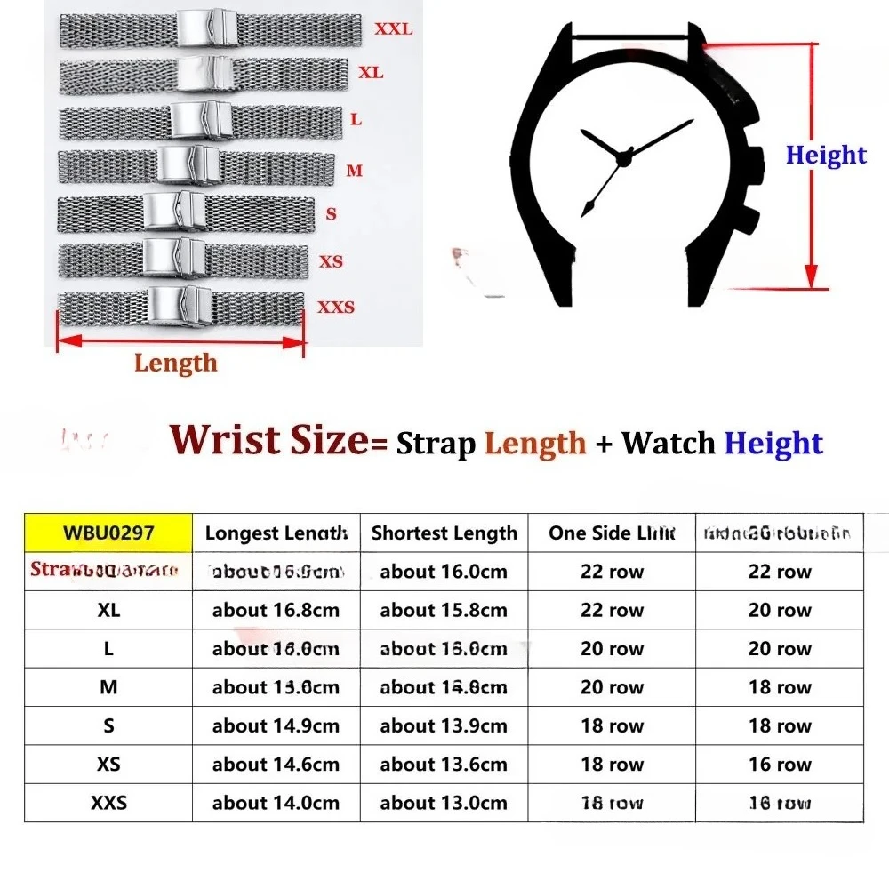 الفاخرة القرش شبكة الفولاذ المقاوم للصدأ حزام (استيك) ساعة ل Seiko 20/22 مللي متر حزام ميلانيزي حزام لسامسونج ل كاسيو المواطن سوار 2026 #5