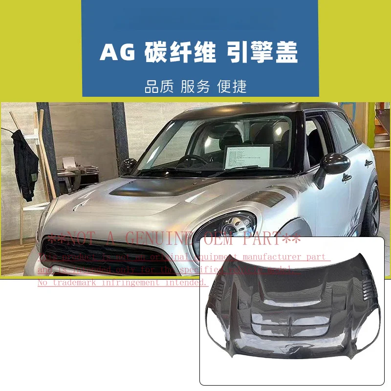 For Mini R60 Carbon Fiber Hood Lightweight Vented Engine Cover