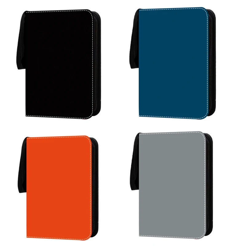 400/900Pcs Solid Color Card Binder Book Zipper PU Leather Card Album Waterproof Anime Game Card Collection Holder Toy for Kids