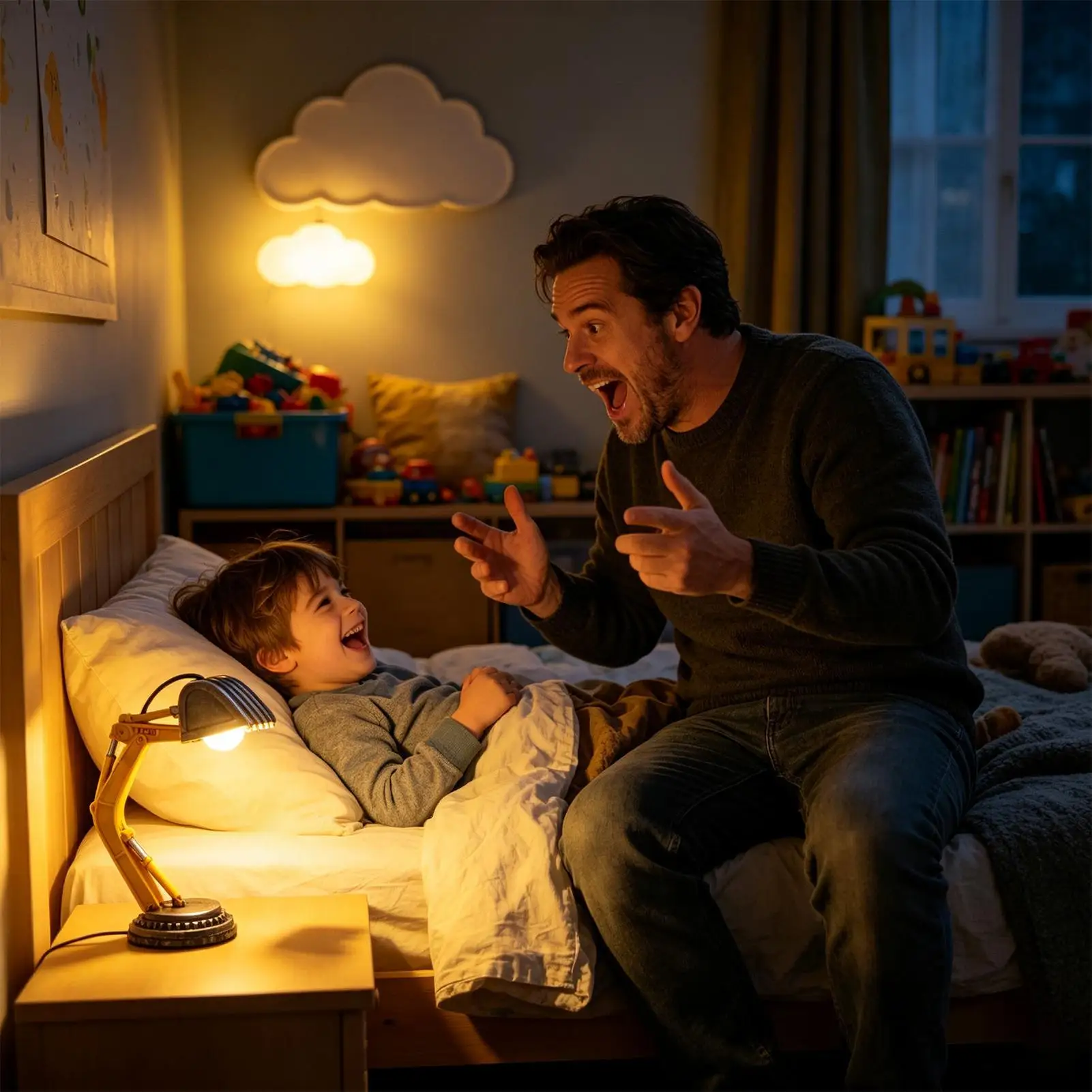 Excavator Desk Lamp LED Construction Vehicle Reading Light Excavator Bedside Table Lamp For Boys Reading Kids Room Home Office