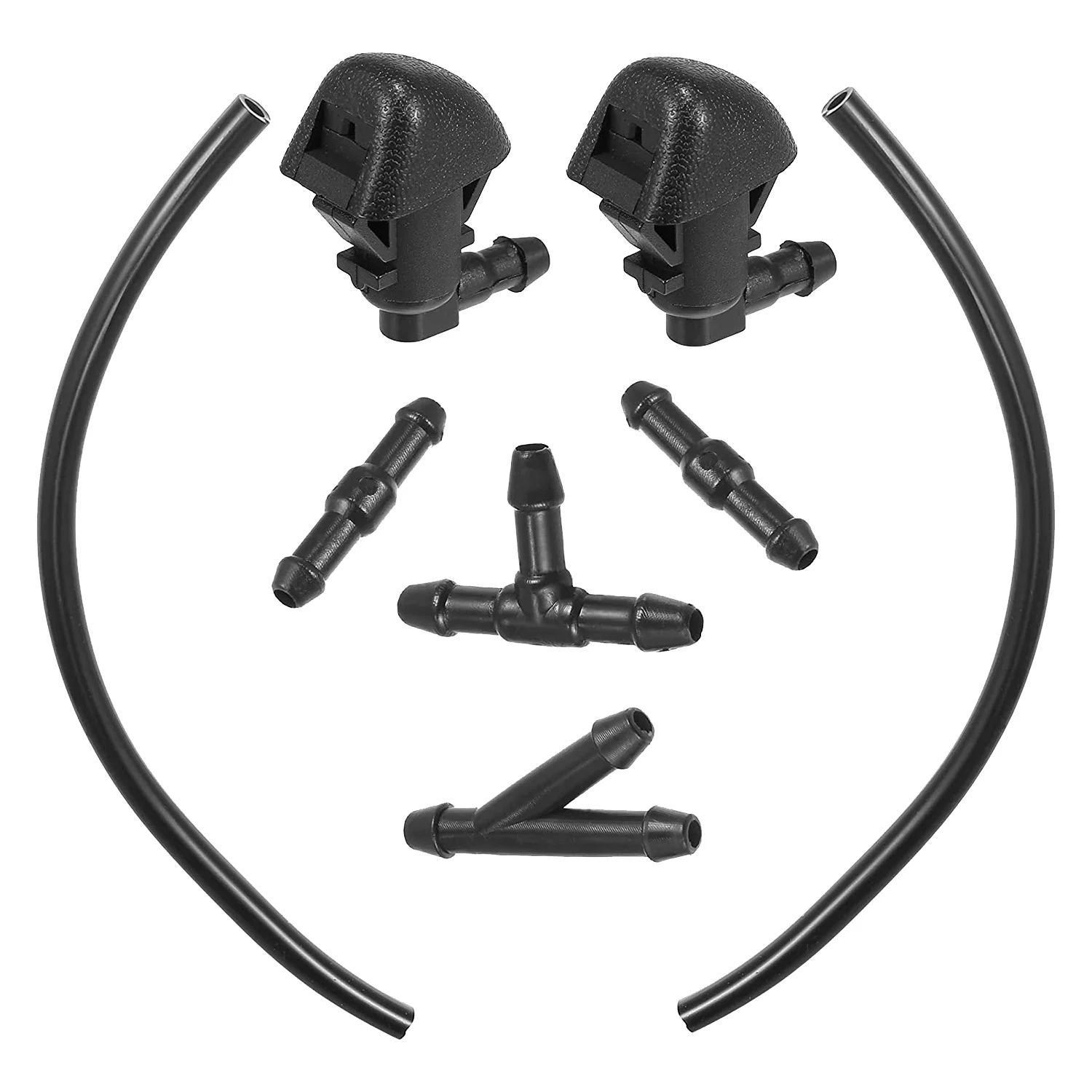 1 Set Windshield Washer Nozzles Kit 76810-SZA-A01ZA and Fluid Hose with Connectors for Honda Pilot 2009-2012 2014 2015