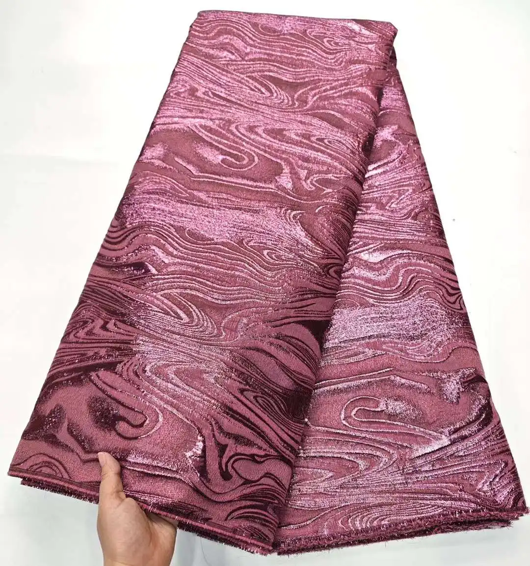 High Quality Brocade Fabric Jacquard 2024 Lace African Damask Fabric Material for Clothes Women Sewing Nigerian Fabric 5 Yards