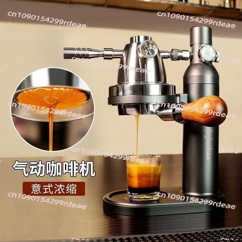 Stainless steel bean grinder pressure pump pressure instant hotel latte teapot pneumatic coffee machine hand grinding beauty