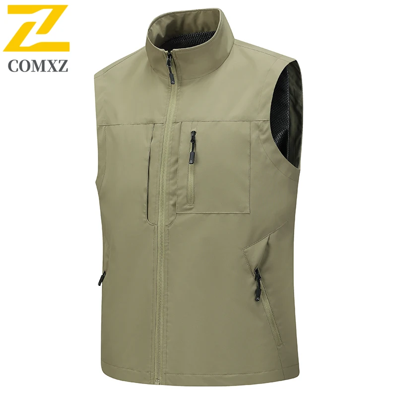

New Outdoor Vest Men 2025 Vintage Multi Pocket Loose Workwear Casual Sleeveless Vests Waistcoat Hiking Fishing Camping Gilet