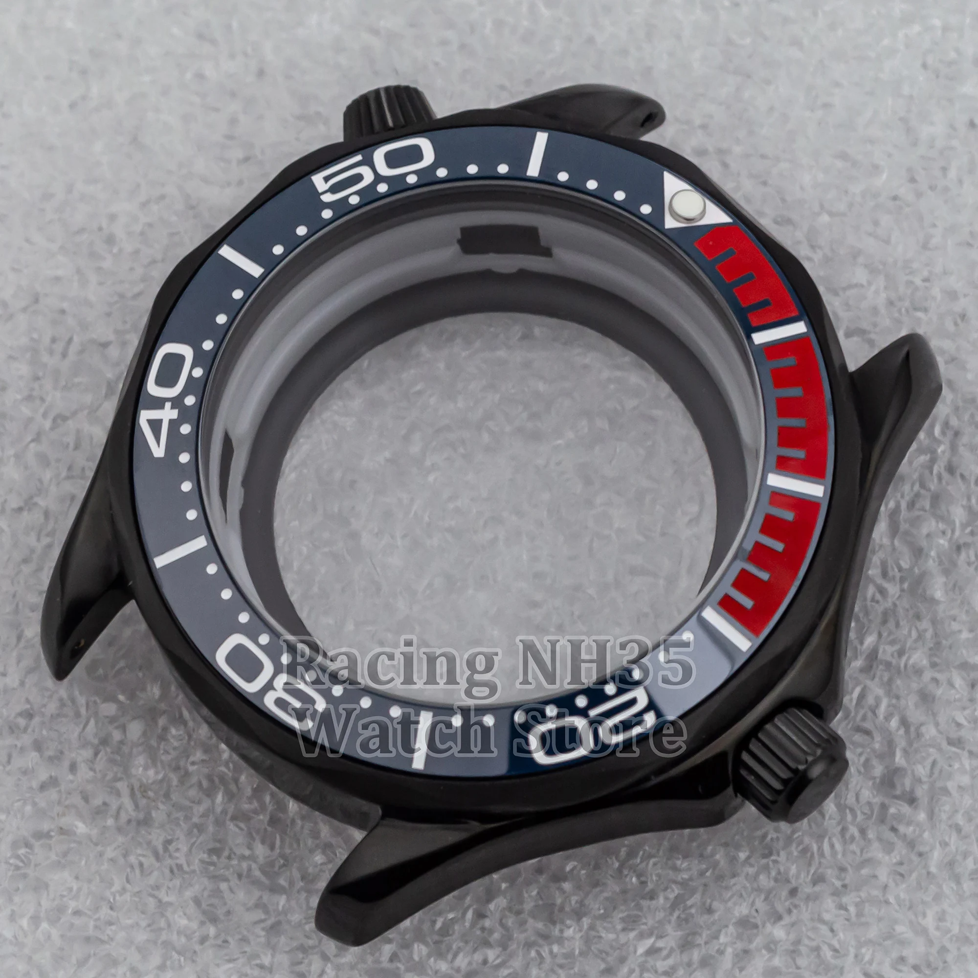 41mm Diving Watch Case Stainless Steel Bezel Domed  For Seamaster 300 10ATM Waterproof Fit NH35 NH36 Movement Watch Parts