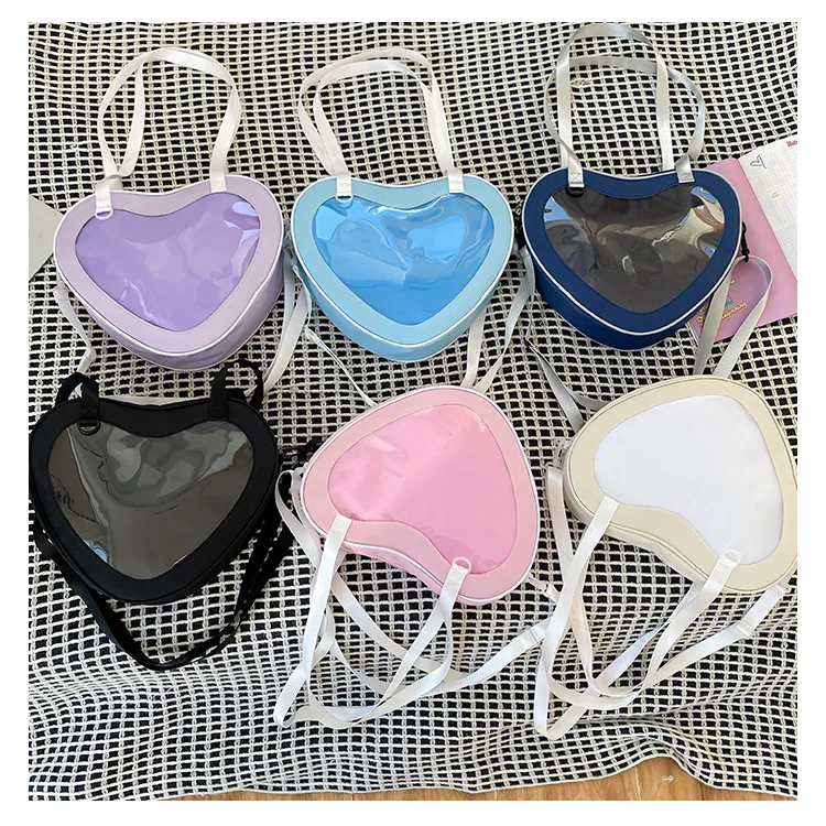 Love Heart Design Itabag Women 2024 New Transparent Crossbody Bags Girls Purses and Handbags Ita Bag For Girls JK Uniform Bag