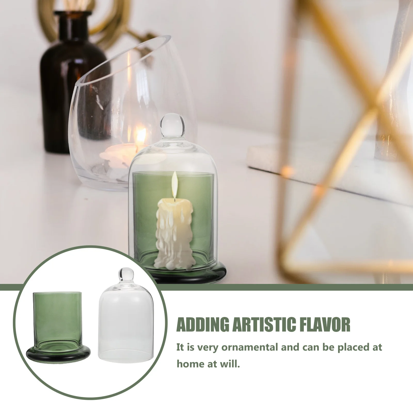 

1Set Glass Holder Creative Transparent Cup Decorative Jar Practical for Wedding Banquet Candlestick for Home