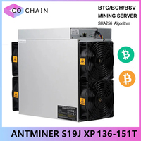 New Antminer S19j XP 130T 136T 143T 151TH/s BTC Miner With PSU Antminer S19Jxp Bitcoin Miner Antminer BTC Mining Than S19K pro