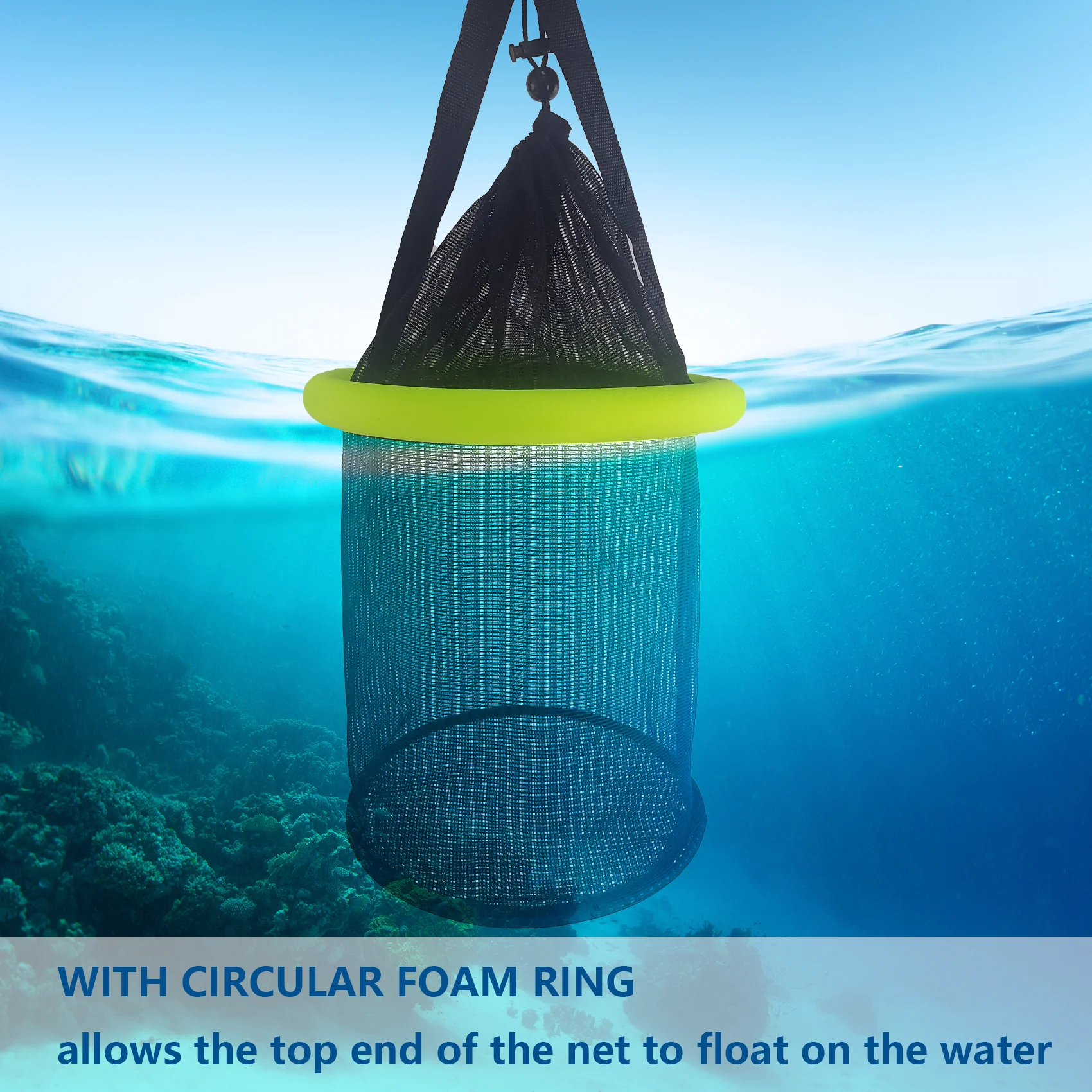 Aventik cesta de pescar flotante plegable malla nailon - imagen 3