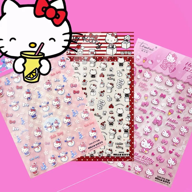 1-шт-милые-наклейки-для-ногтей-hello-kitty-с-тиснением-различные-стили-наклейки-для-ногтей-sanrio-долговечные-цветные-самоклеящиеся-для-нанесения-на-ногти