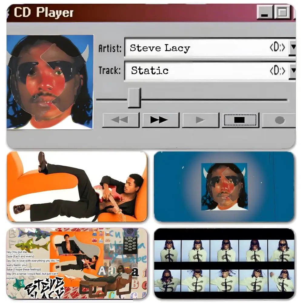 music singer S-Steve Lacy Mouse Pad Large Gaming Mousepad with Thick Stitched Edge Non-Slip Desk Mat
