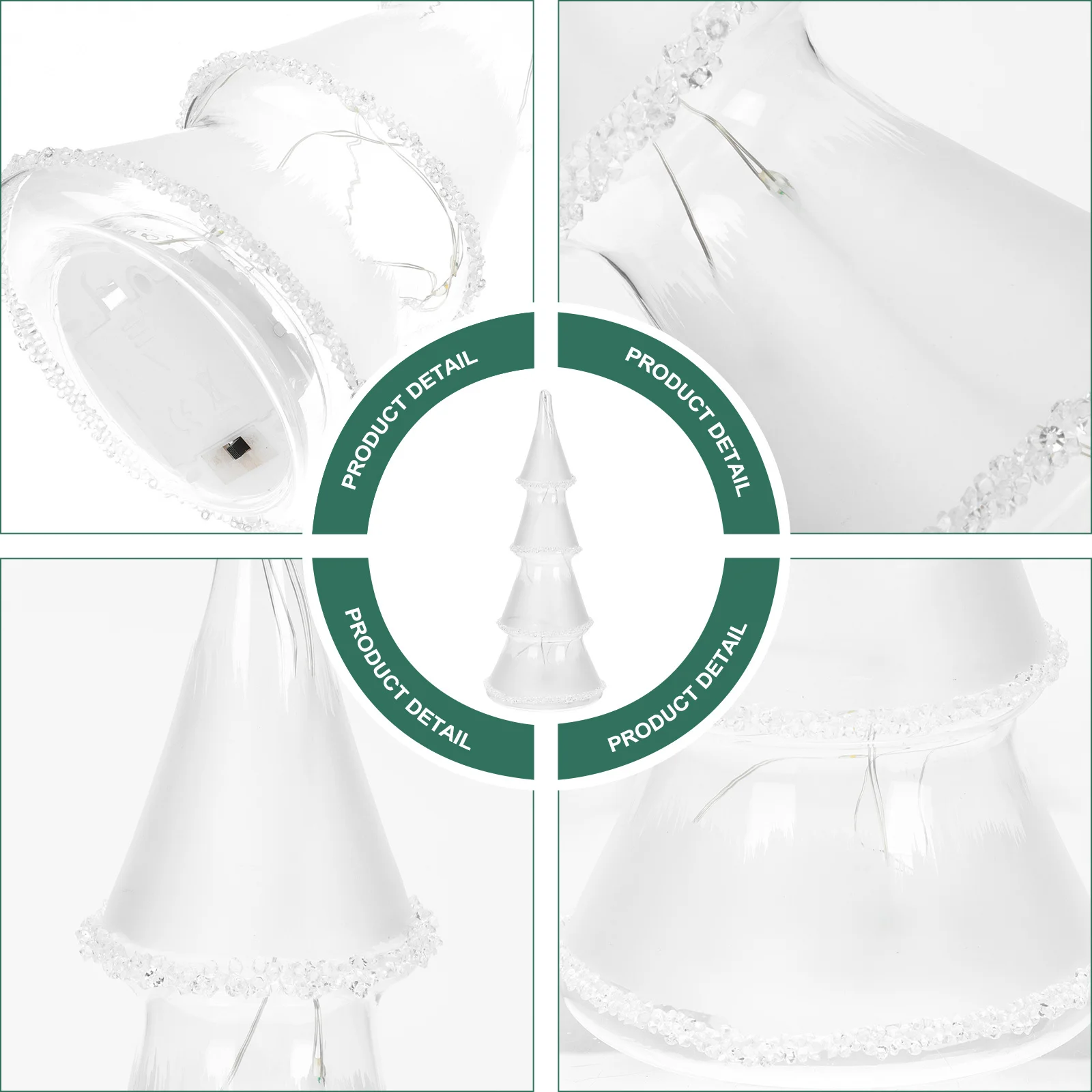 

1Pcs Glass Christmas Tree Light Xmas Tree Design Lamp Cozy Decorative Night Light for Living Room Stairs Front Door