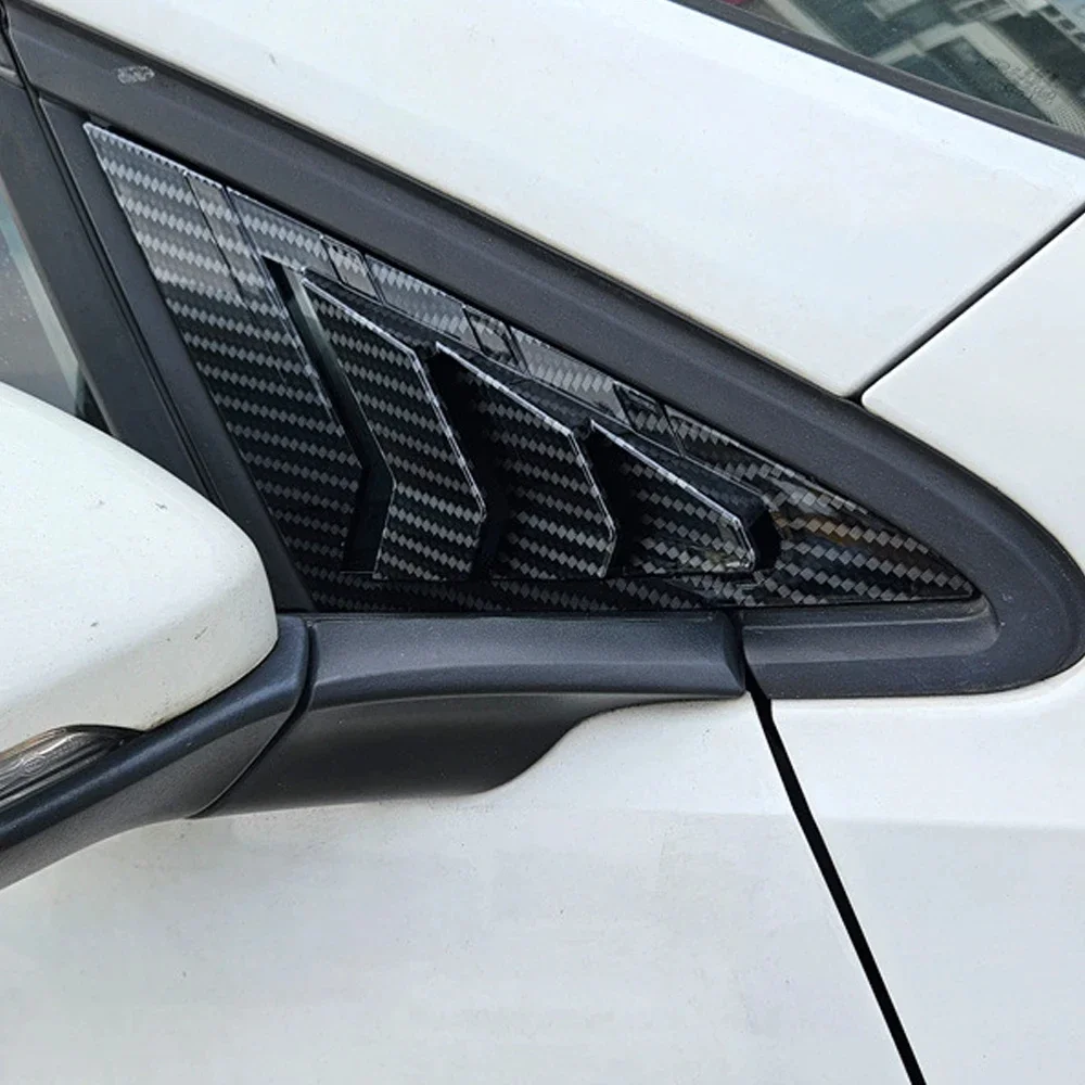 2 Pcs Front Triangle Window Louver Side Shutter Blind Shades Cover Trim Sticker Vent For VW Golf 7 7.5 MK7 MK7.5 2014-2020
