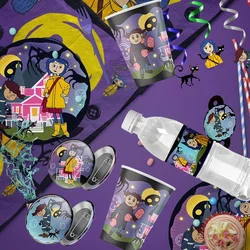 cartoon disney coraline theme party supplies tableware cup plate topper kid baby girls birthday party decoration baby shower