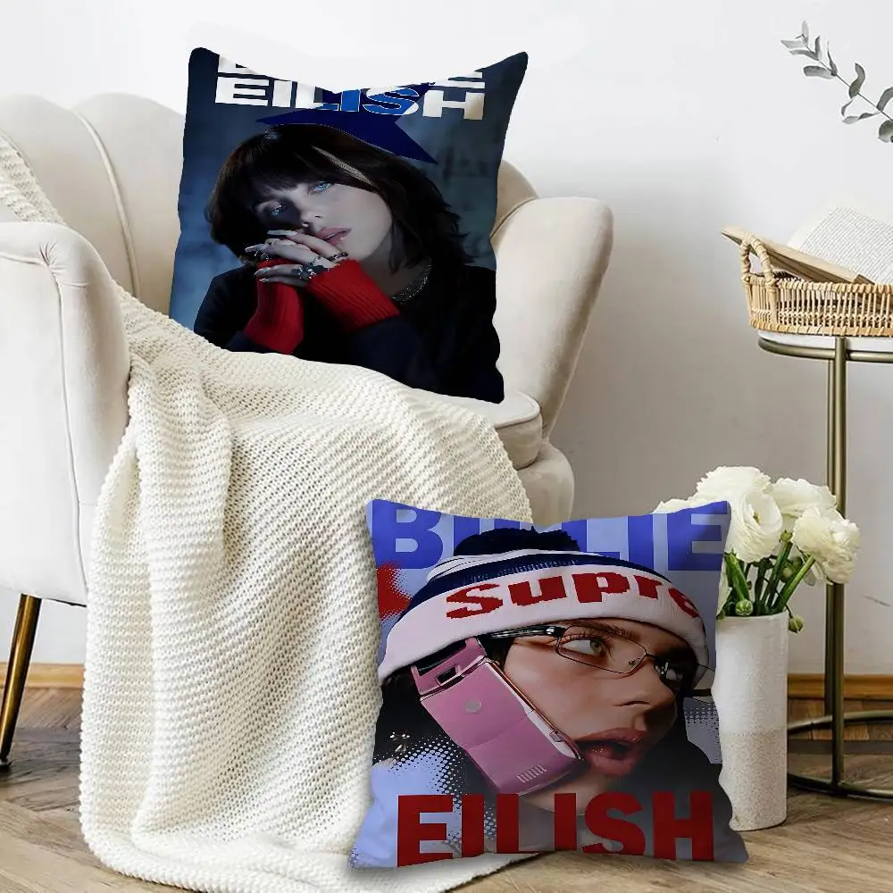 1pc Famous Singer B-billieS Singer  Cushion Cover Car Throw Pillow Case For Sofa Car Christmas Gift 40x40cm 45x45cm
