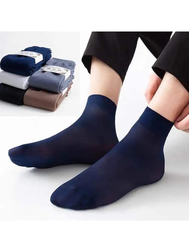 

50Pairs Men Socks Manufacturers Wholesale Black Velvet Summer Ice Thin Steel Comfortable Business Breathable Sweat Absorbing